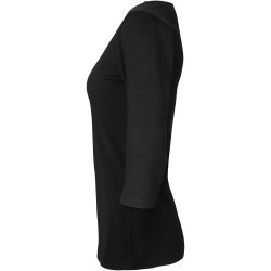 ID 0597 Stretch T-shirt  3/4 rmet  dame Sort