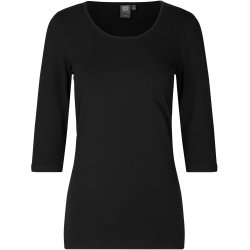 ID 0597 Stretch T-shirt  3/4 rmet  dame Sort