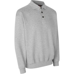 ID 0601 Polosweatshirt  klassisk Grå melange