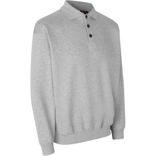 ID 0601 Polosweatshirt  klassisk Gr melange