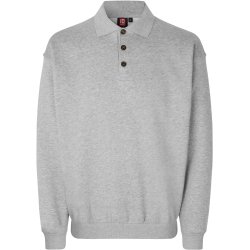 ID 0601 Polosweatshirt  klassisk Grå melange