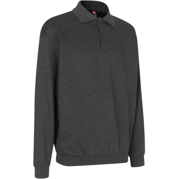 ID 0601 Polosweatshirt  klassisk Grafit melange