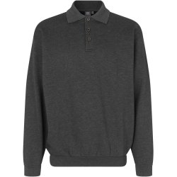 ID 0601 Polosweatshirt  klassisk Grafit melange