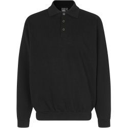 ID 0601 Polosweatshirt  klassisk Sort
