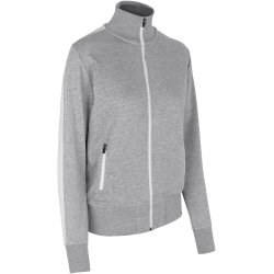 ID 0627 Sweat cardigan  kontrast  dame Grå melange