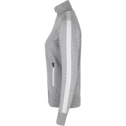 ID 0627 Sweat cardigan  kontrast  dame Grå melange