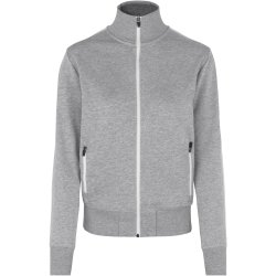 ID 0627 Sweat cardigan  kontrast  dame Grå melange