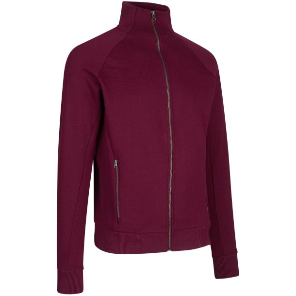 ID 0628 Sweat cardigan  zip Bordeaux