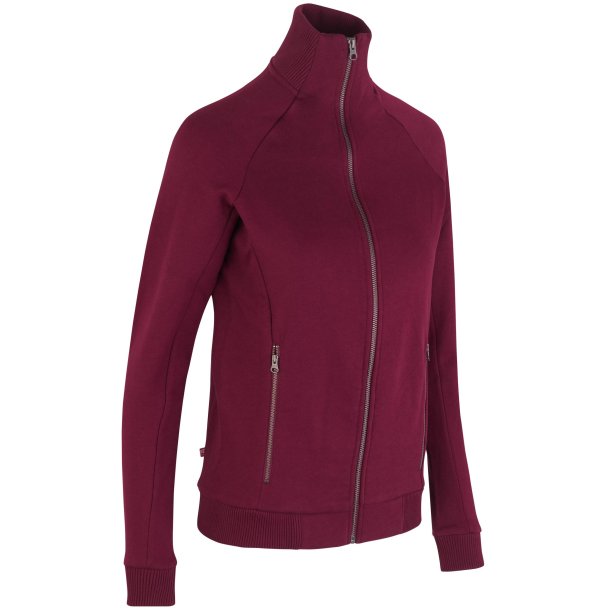 ID 0629 Sweat cardigan  zip  dame Bordeaux