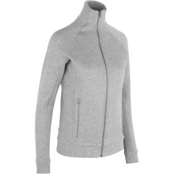 ID 0629 Sweat cardigan  zip  dame Grå melange