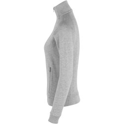 ID 0629 Sweat cardigan  zip  dame Grå melange
