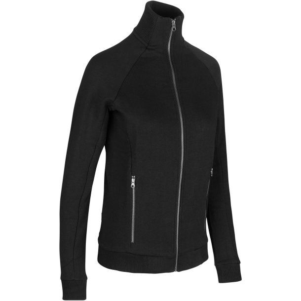ID 0629 Sweat cardigan  zip  dame Sort