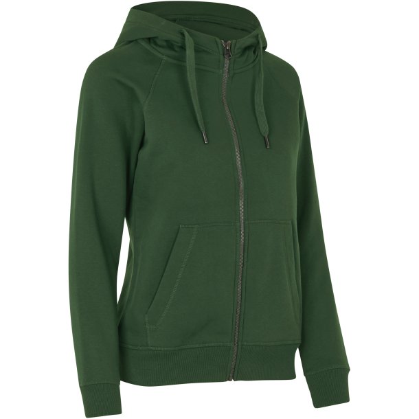 ID 0639 CORE hoodie  zip  dame Flaskegrn