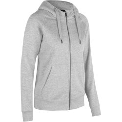 ID 0639 CORE hoodie  zip  dame Grå melange