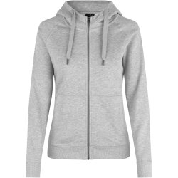ID 0639 CORE hoodie  zip  dame Grå melange