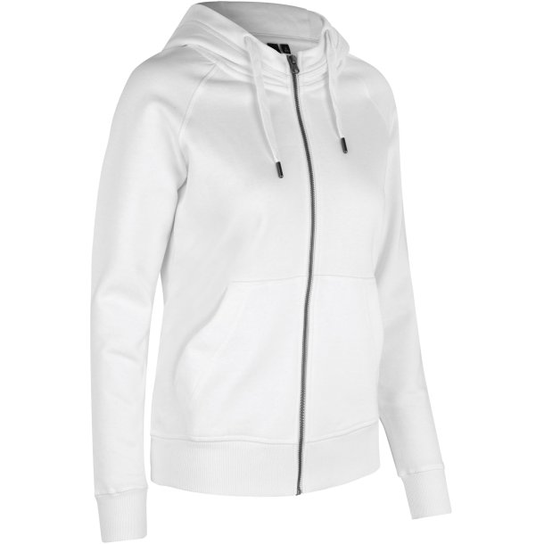 ID 0639 CORE hoodie  zip  dame Hvid