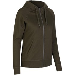 ID 0639 CORE hoodie  zip  dame Oliven