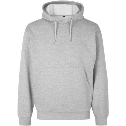 ID 0660 Soft hoodie  kængurulomme  unisex Grå melange