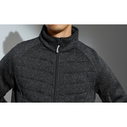 ID 0826 Fleecejakke  quiltet Grafit melange