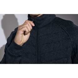ID 0826 Fleecejakke  quiltet Grafit melange