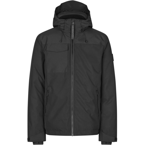 ID 0842 Hooded vinterjakke Sort