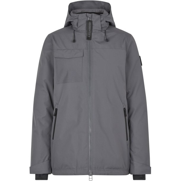ID 0843 Hooded vinterjakke   dame Silver grey