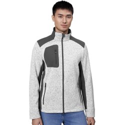 ID 0850 Cardigan  strikfleece Grå melange