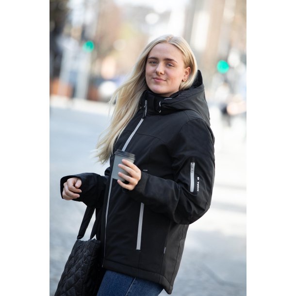 ID 0899 Softshell jakke vinter dame Sort