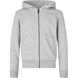 ID 46012 Hoodie �kologisk zip b�rn Lys gr� melange