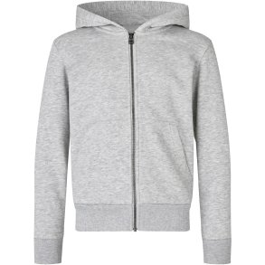 ID 46012 Hoodie �kologisk zip b�rn Lys gr� melange