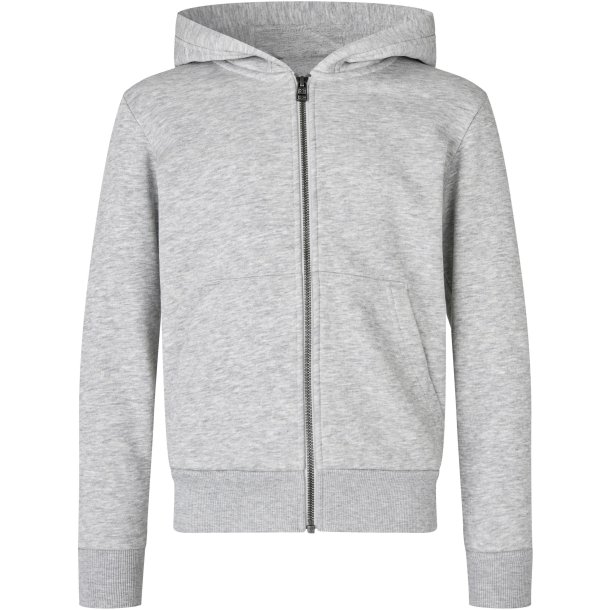 ID 46012 Hoodie �kologisk zip b�rn Lys gr� melange