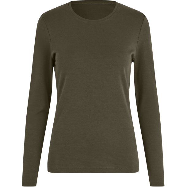 ID 5003 Interlock T-shirt �kologisk l/� dame Oliven