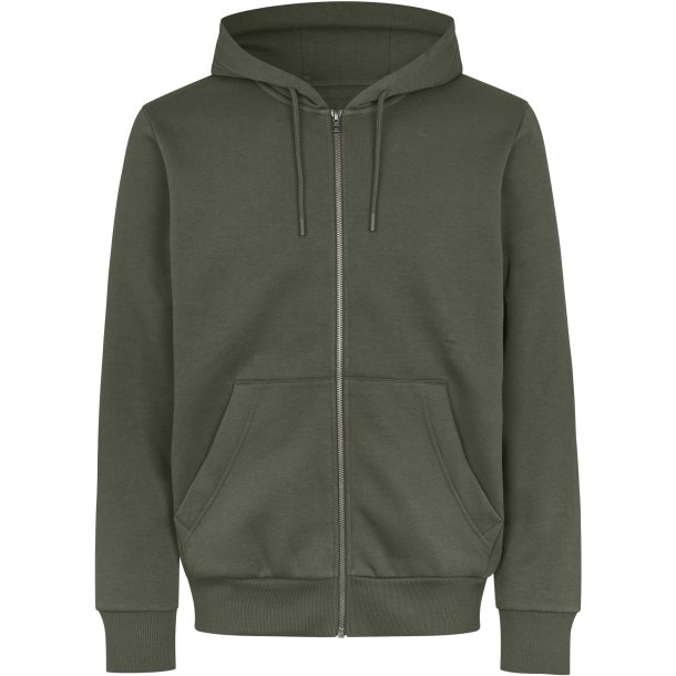 ID 6012 Hoodie �kologisk lynl�s Skovgr�n