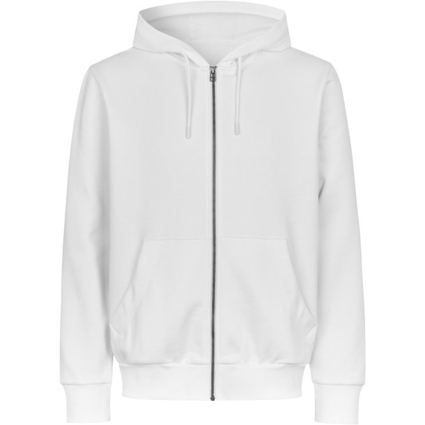 ID 6012 Hoodie �kologisk zip Hvid