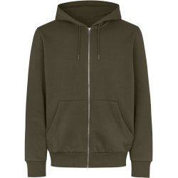 ID 6012 Hoodie �kologisk zip Oliven