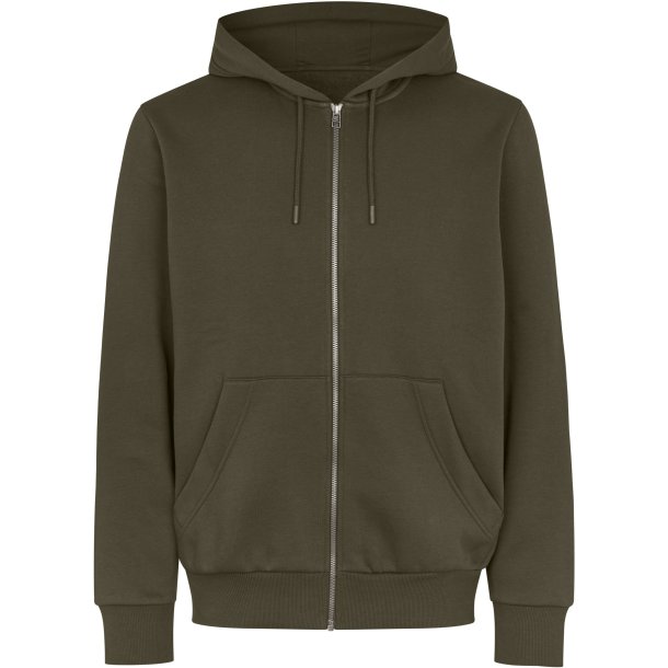 ID 6012 Hoodie �kologisk zip Oliven