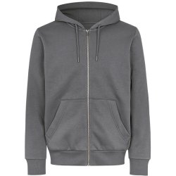 ID 6012 Hoodie �kologisk zip Silver grey