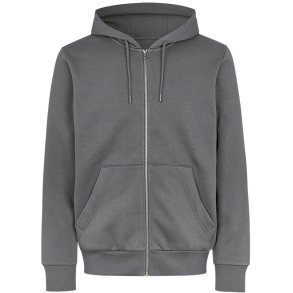 ID 6012 Hoodie �kologisk zip Silver grey