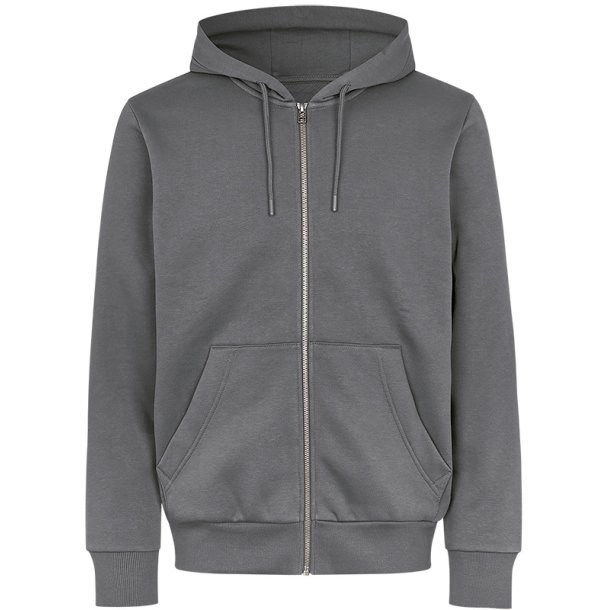 ID 6012 Hoodie �kologisk zip Silver grey