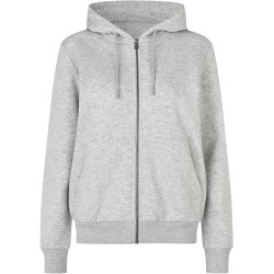 ID 6013 Hoodie �kologisk zip dame Lys gr� melange