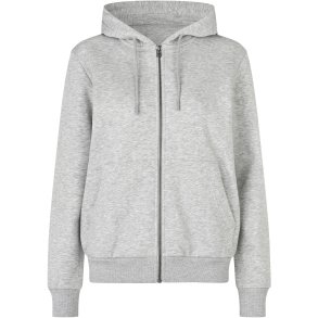 ID 6013 Hoodie �kologisk zip dame Lys gr� melange