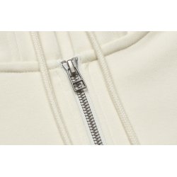 ID 6013 Hoodie �kologisk zip dame Off-white