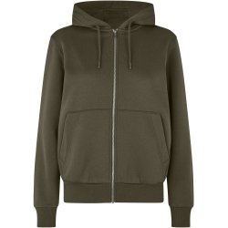 ID 6013 Hoodie �kologisk zip dame Oliven