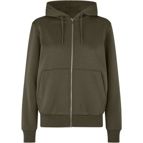 ID 6013 Hoodie �kologisk zip dame Oliven