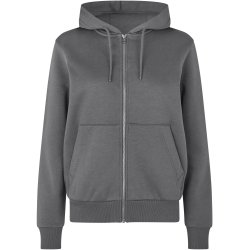 ID 6013 Hoodie �kologisk zip dame Silver grey