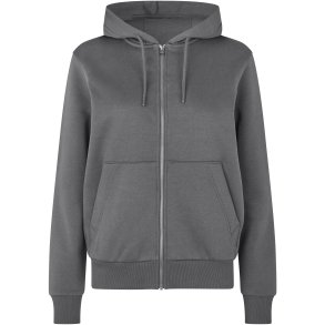 ID 6013 Hoodie �kologisk zip dame Silver grey