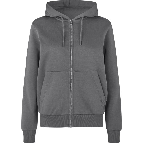 ID 6013 Hoodie �kologisk zip dame Silver grey