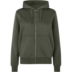 ID 6013 Hoodie �kologisk lynl�s dame Skovgr�n