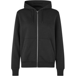 ID 6013 Hoodie �kologisk zip dame Sort