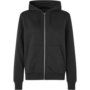 ID 6013 Hoodie �kologisk zip dame Sort
